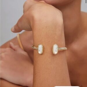 Elton Gold Cuff Bracelet in Ivory Mother-of-Pearl